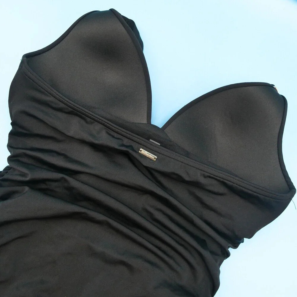 Victorias‎ Secret Small One Piece Swimsuit Black Padded Halter Strap VS Swim New